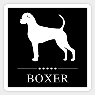 Boxer Dog White Silhouette Magnet